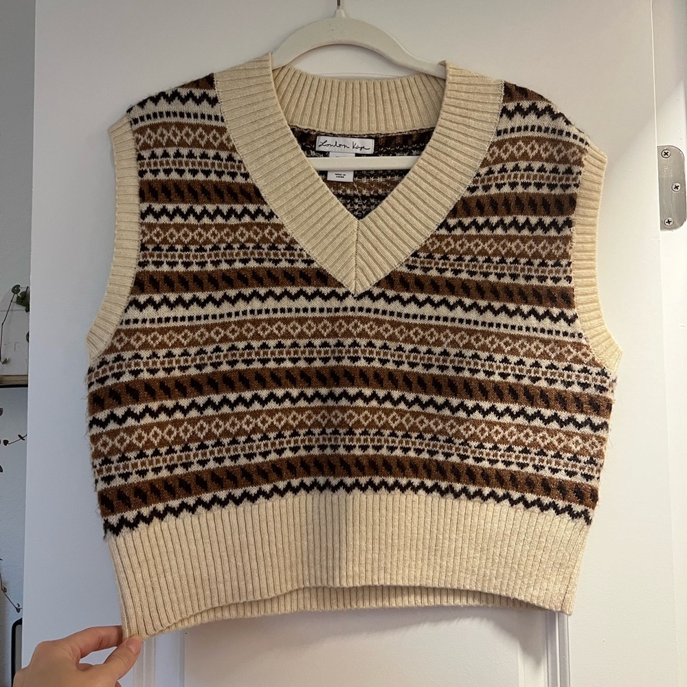 Brown sweater vest